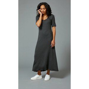 SLSF Sarah Liller Womens Gray Knitted Scoop Neck Gabby Maxi Dress Size Medium